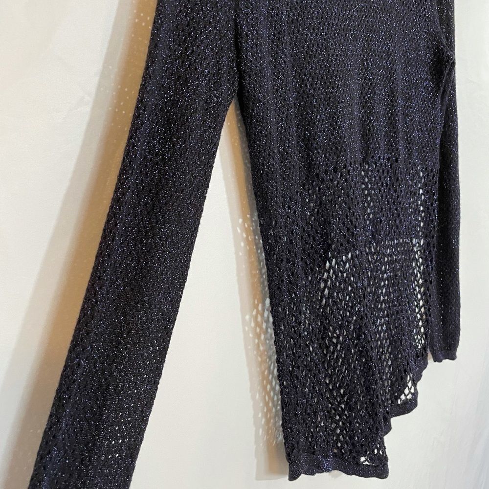 Rock & Republic Black Metallic Blue Knit Sweater S - Picture 3 of 9